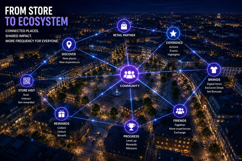 Illustration of a digital ecosystem in physical retail