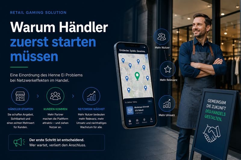Illustration zum Henne-Ei-Problem bei Netzwerkeffekten im Handel