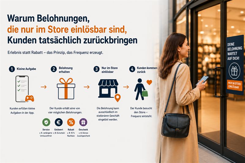 Illustration zur wissenschaftlichen Studie über In-Store-Belohnungen und deren Wirkung auf die Kundenfrequenz