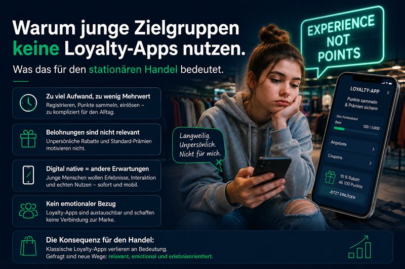 Illustration zum Vergleich zwischen Retail Gaming und einer klassischen Loyalty-App