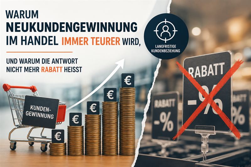 Illustration zu den steigenden Kosten der Neukundengewinnung im Einzelhandel